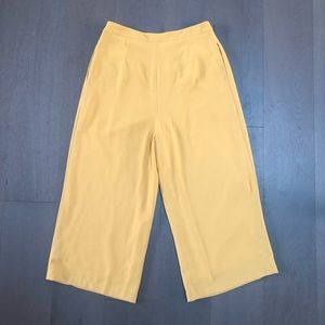 Chriselle Lim x JOA Yellow Cropped Wide Pants NWOT